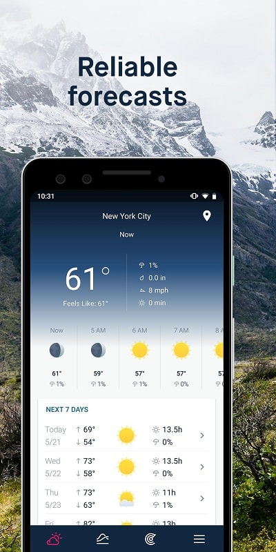 WeatherPro ဖန်သားပြင်ဓာတ်ပုံ 1
