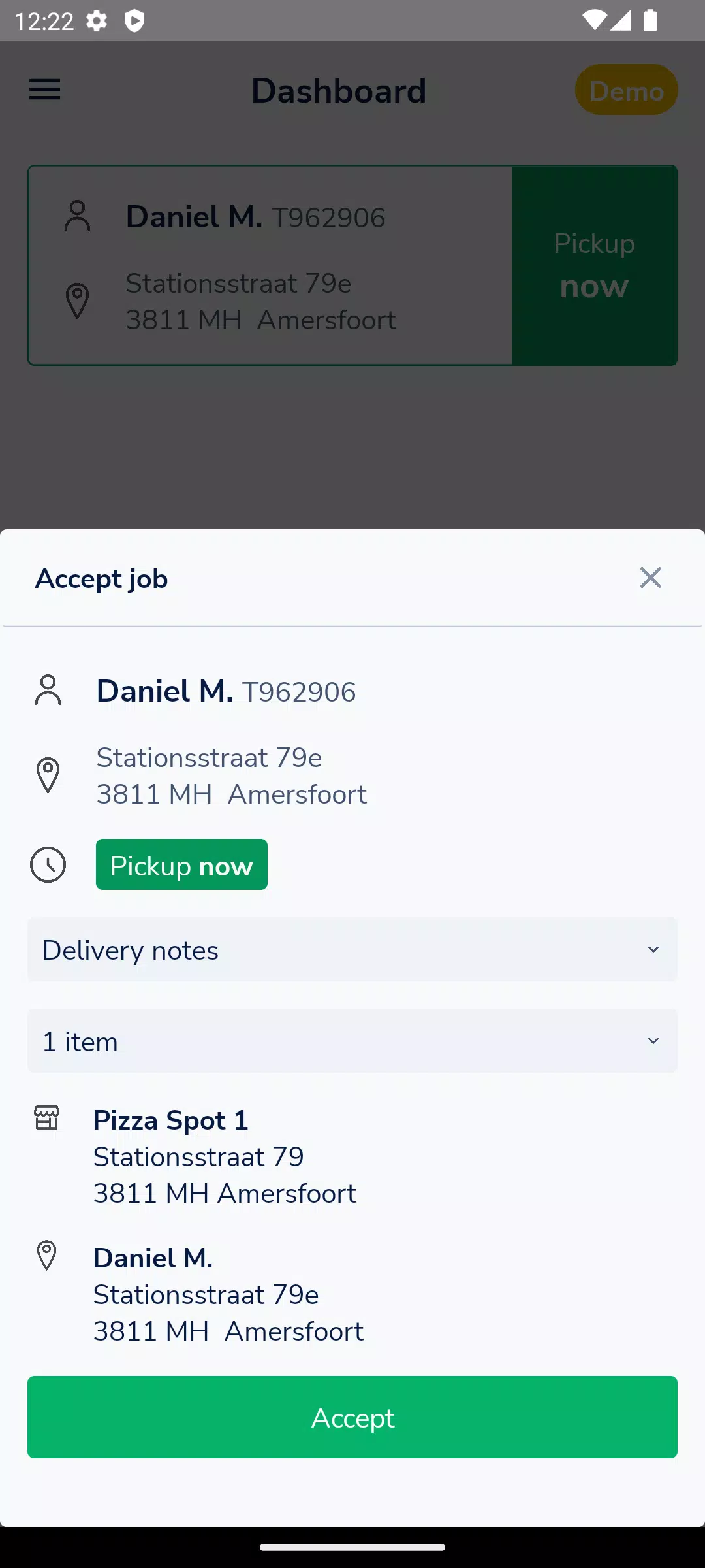 Schermata Deliverect for Couriers 3