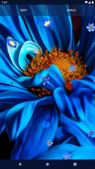 Blue Flowers Live Wallpaper 螢幕截圖 3