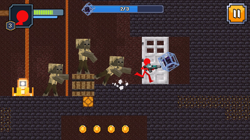 Red Stickman in Craft World Mod Capture d'écran 2