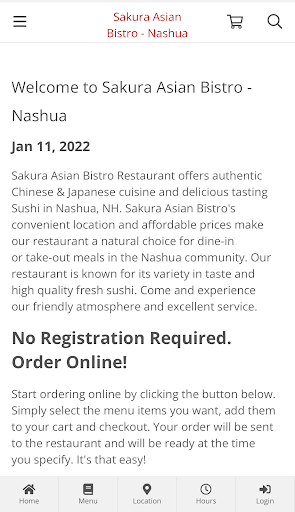 Sakura Asian Bistro - Nashua Zrzut ekranu 0