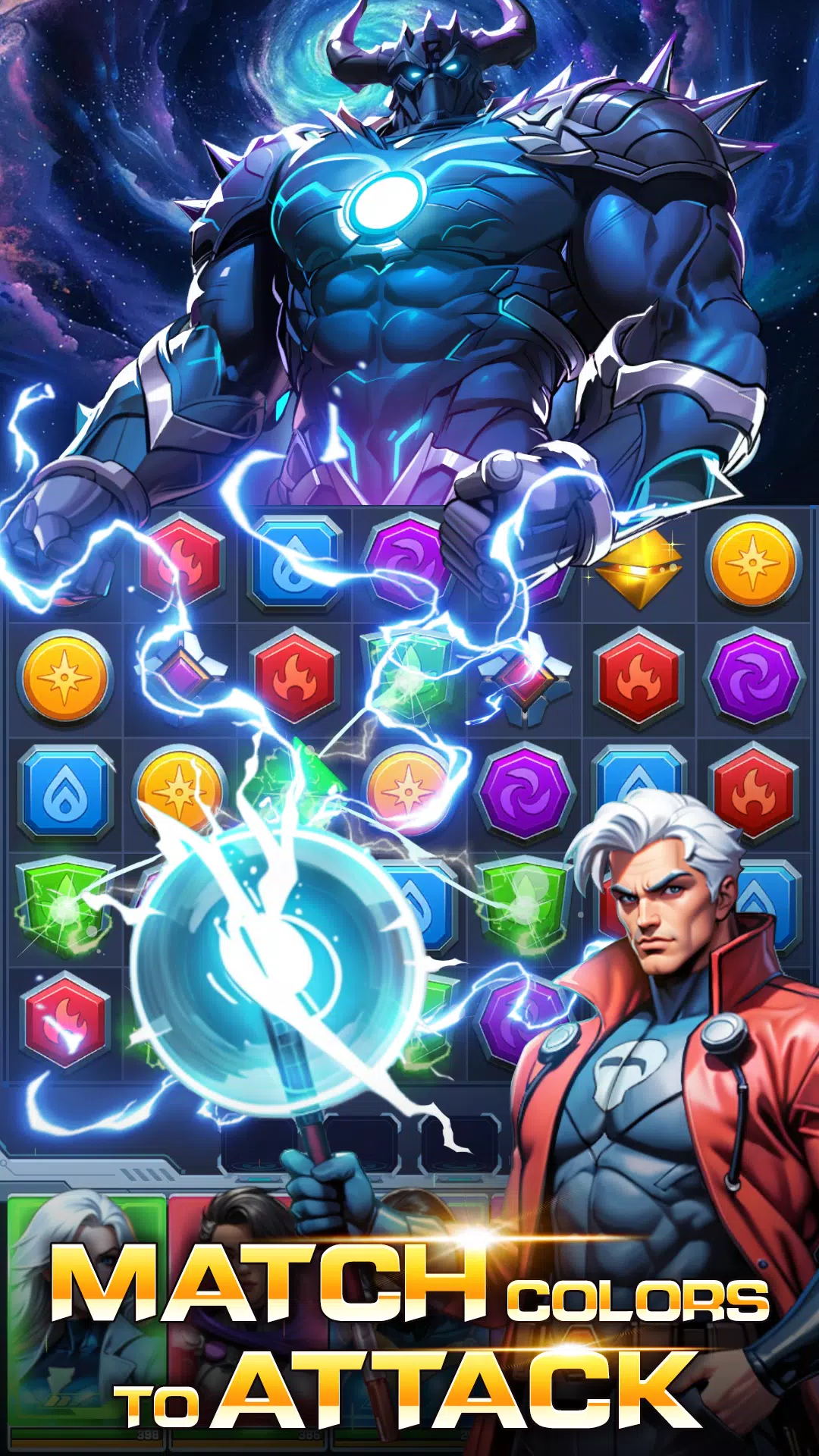 Superhero & Puzzles Match3 RPG ภาพหน้าจอ 0