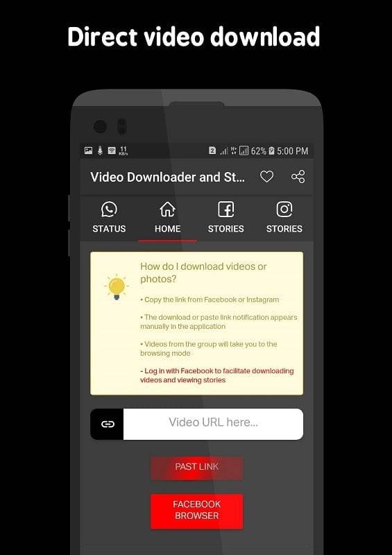 Video Downloader and Stories Schermafbeelding 1