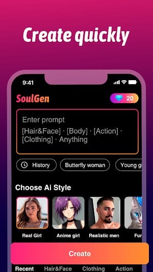 SoulGen AI Tangkapan skrin 3