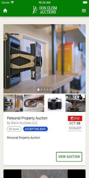 Don Gleim Auctions Скриншот 2