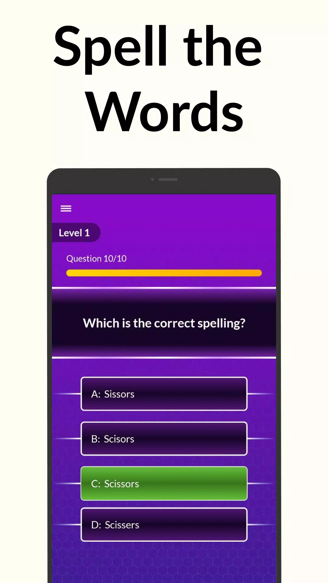 Spelling Bee: Spelling Quiz Captura de pantalla 1