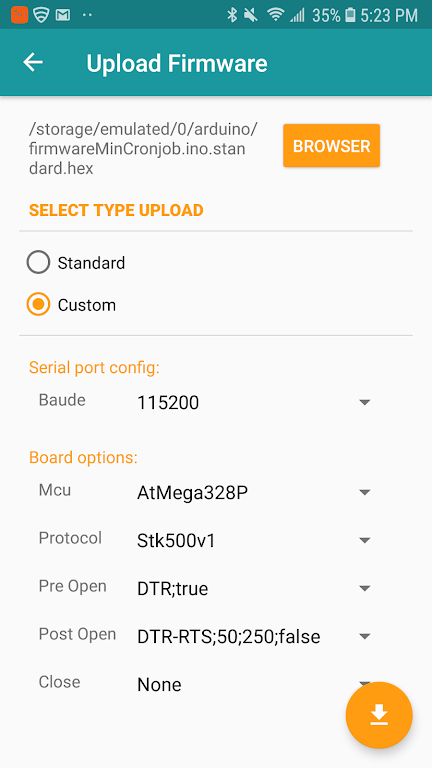Arduino Hex Uploader-Bin/Hex 스크린샷 3