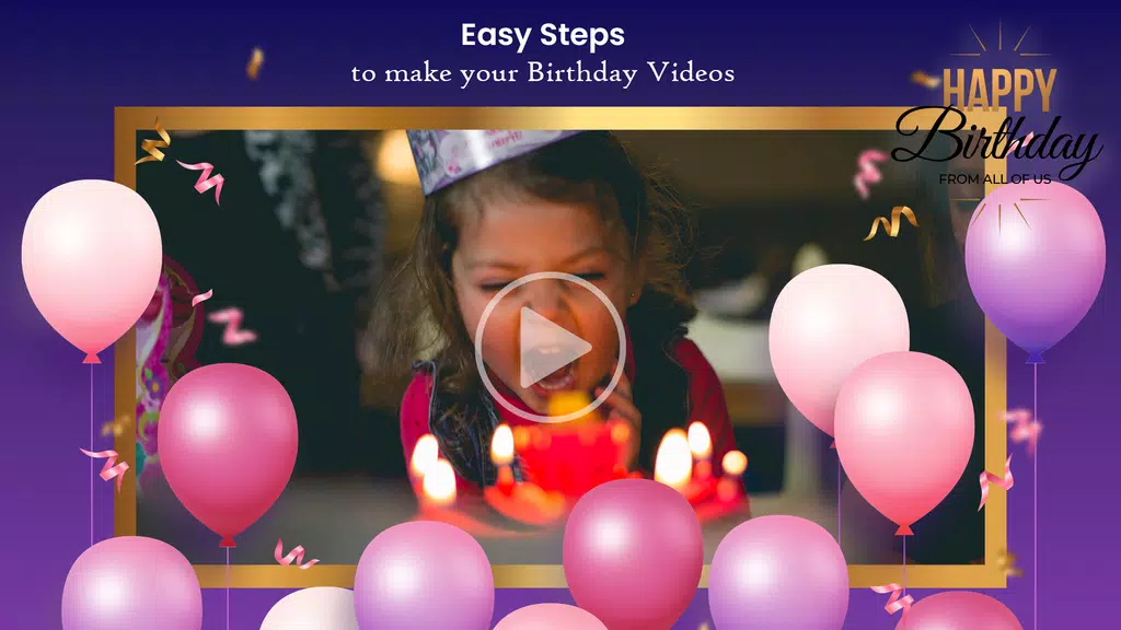 Make Birthday Video With Music Ekran Görüntüsü 0