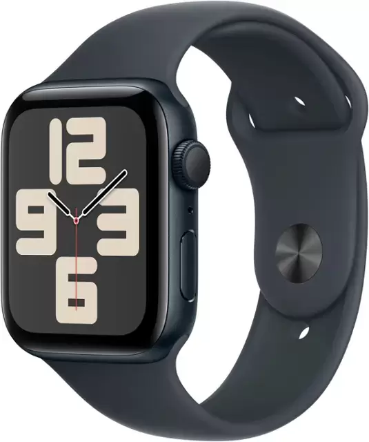 Apple Watch SE Generasi ke -2 (GPS) 44mm Kes Aluminium dengan Midnight Sport Band - M/L - Midnight - (2024)