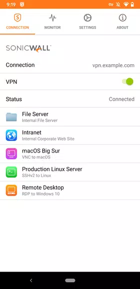 SonicWall Mobile Connect Screenshot 1