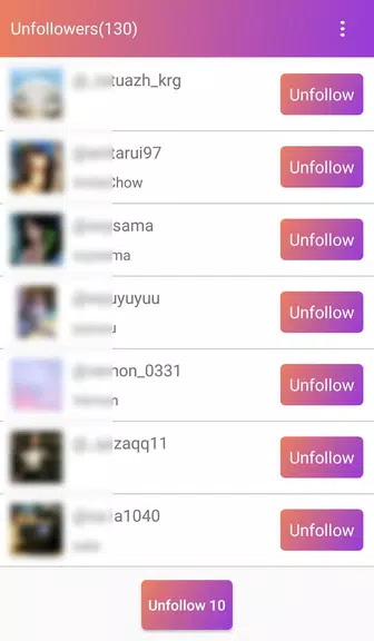 Follow Analyzer who not follow Screenshot 1