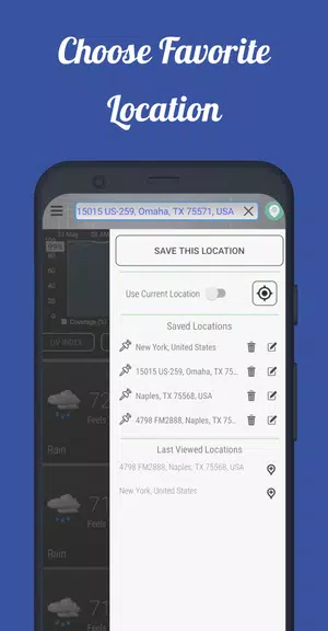 Dark Sky Tech Weather App ဖန်သားပြင်ဓာတ်ပုံ 2