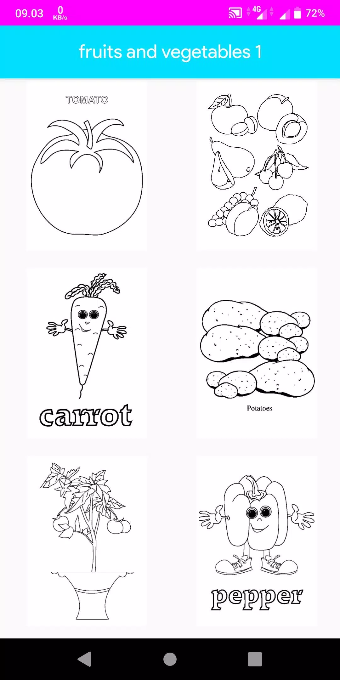 Schermata Coloring Fruits And Vegetables 2