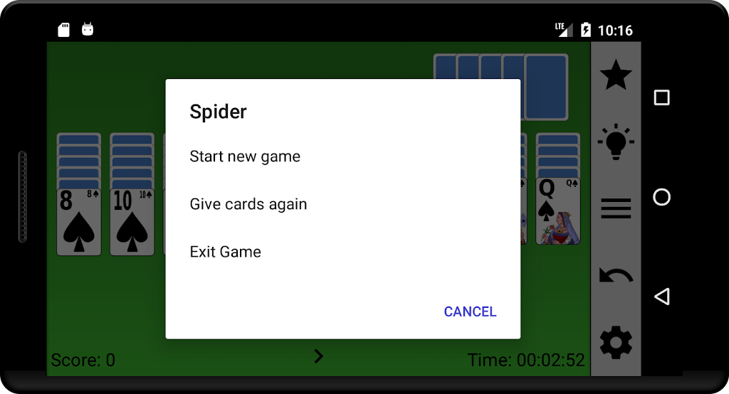 Spider card game 2019 스크린샷 1