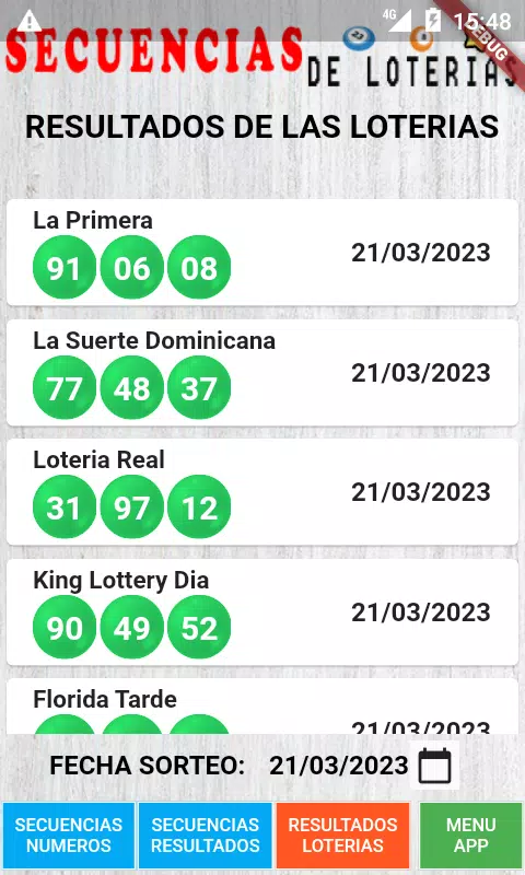 Secuencias de Loterias Tangkapan skrin 1