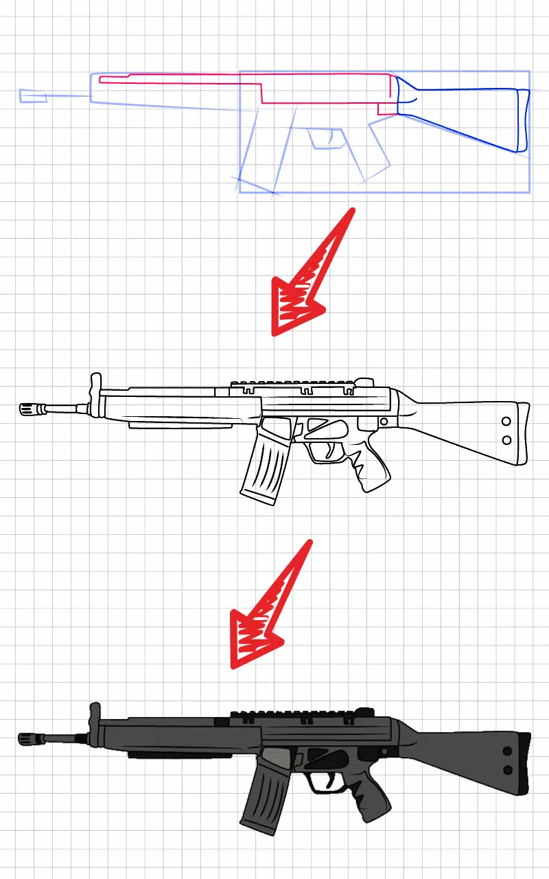 How to draw weapons step by st Zrzut ekranu 2