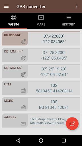 GPS coordinate converter Schermafbeelding 1