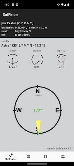 SatFinder Capture d'écran 0