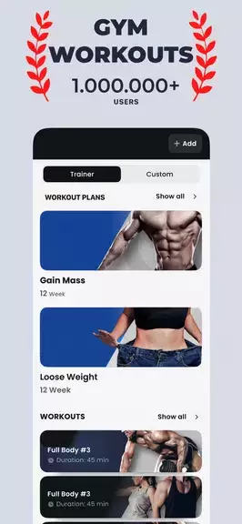 Gym Workout & Personal Trainer Screenshot 1