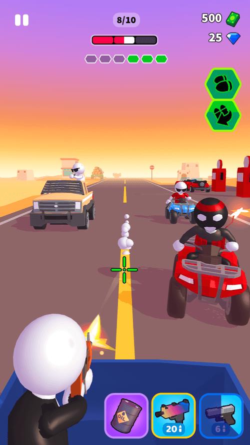 Rage Road - Car Shooting Game Schermafbeelding 1