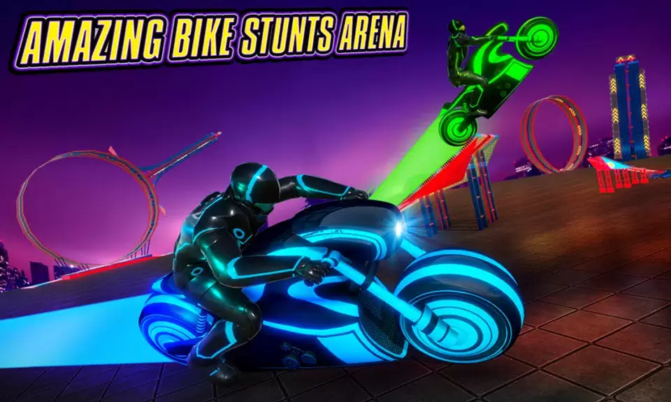 Light Bike Stunt Racing Game Schermafbeelding 2