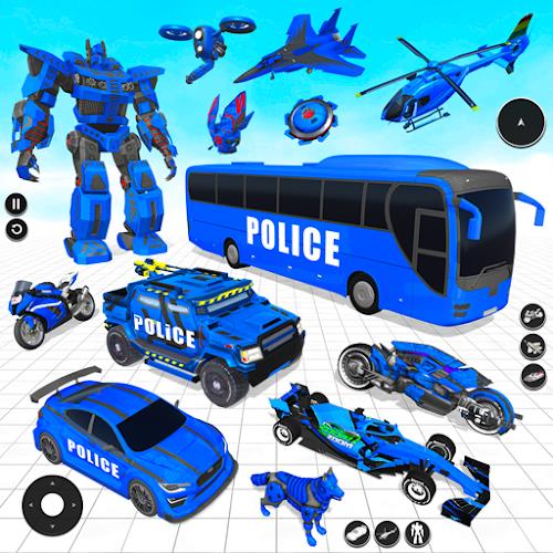 Police Bus Robot Bike Games Screenshot 0