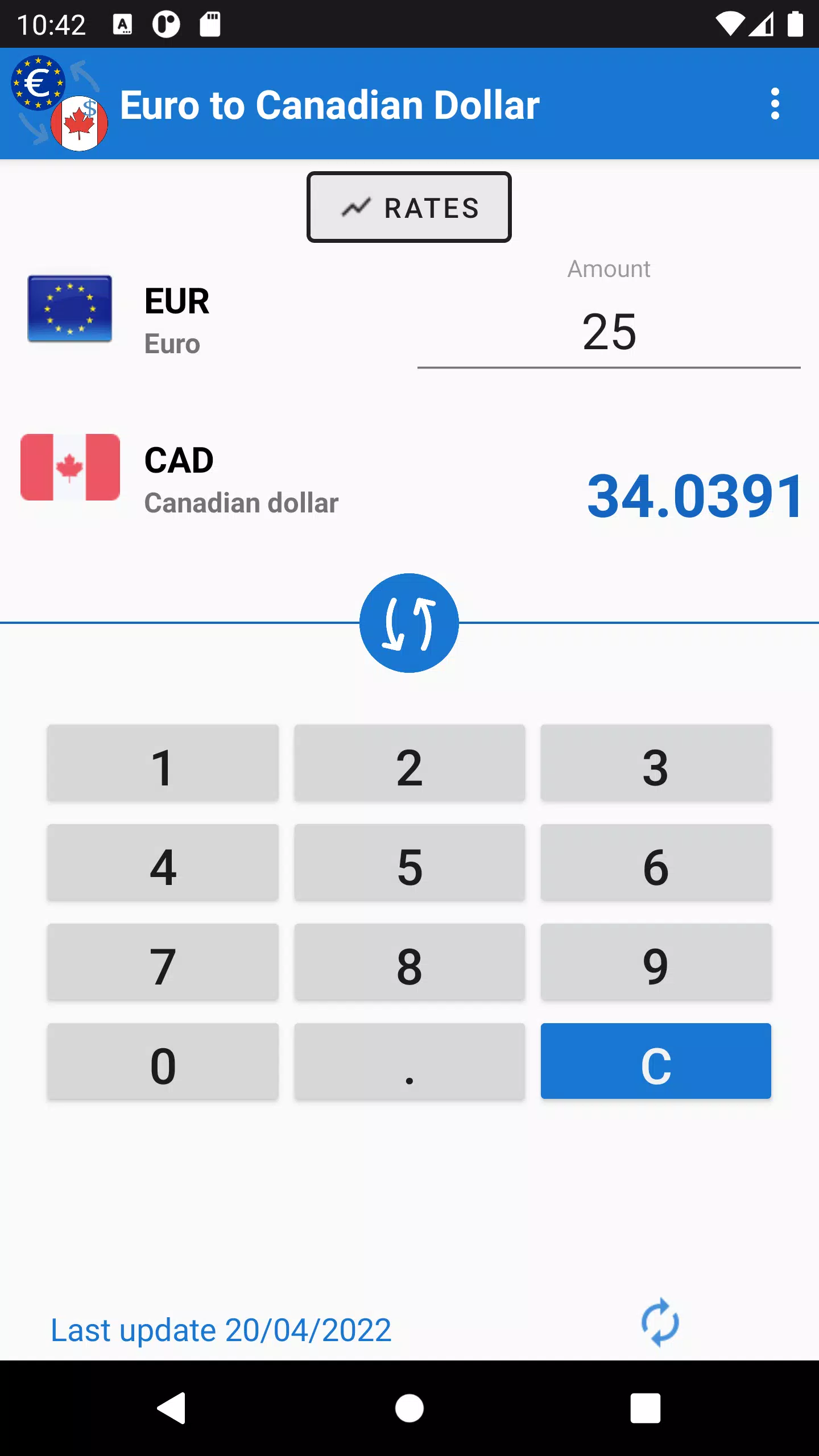 Euro to Canadian Dollar Schermafbeelding 0