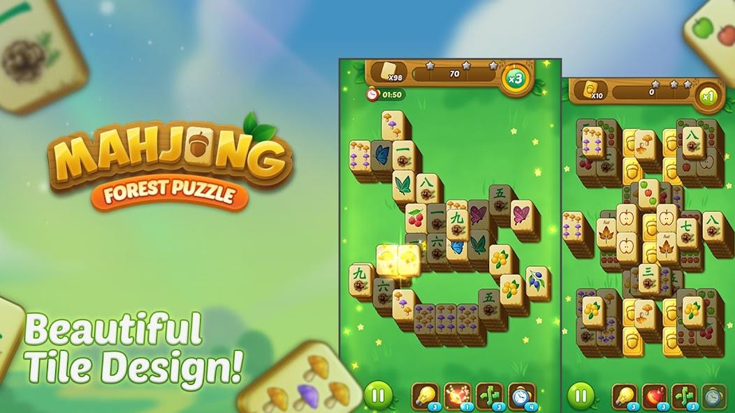 Mahjong Forest Puzzle Mod 螢幕截圖 1