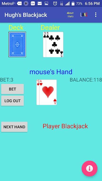 Hugh's Blackjack Ảnh chụp màn hình 3