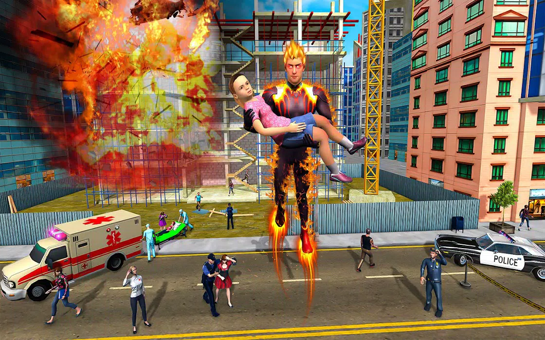 Superhero Fly 3D Rescue 螢幕截圖 2