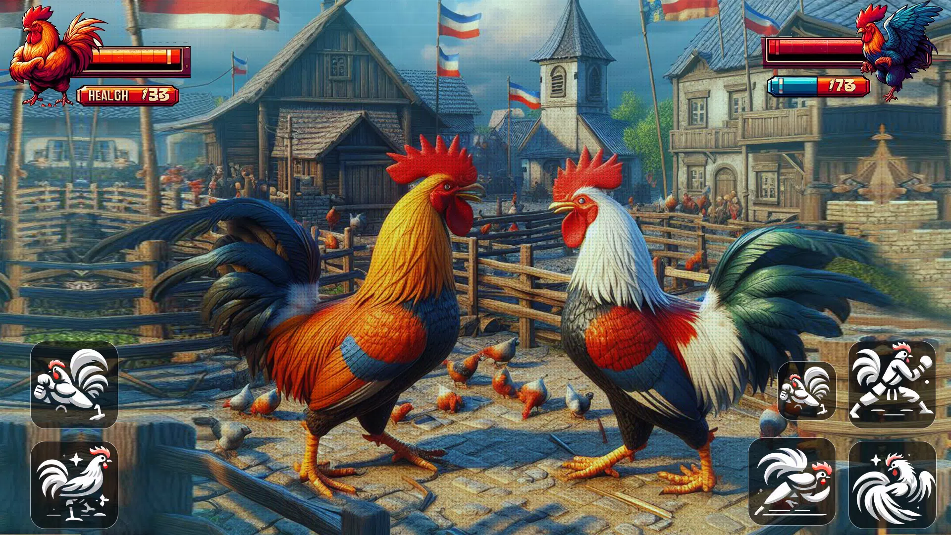 Street Rooster Fight Kung Fu Captura de pantalla 0