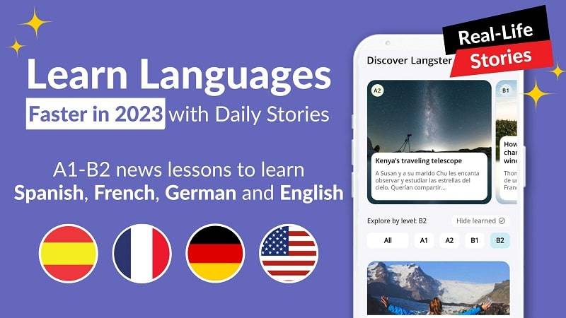 Learn Languages with Langster ภาพหน้าจอ 0