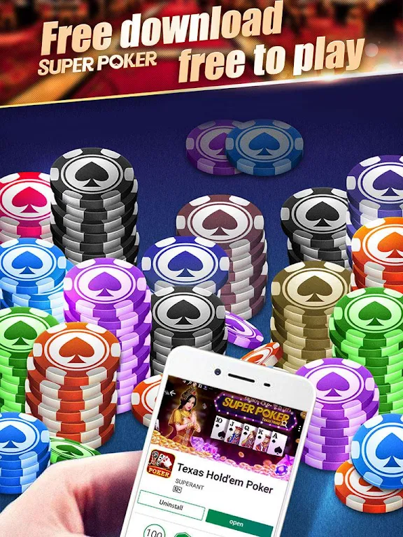 Super Texas Poker--Best Free Texas Hold'em poker 螢幕截圖 0