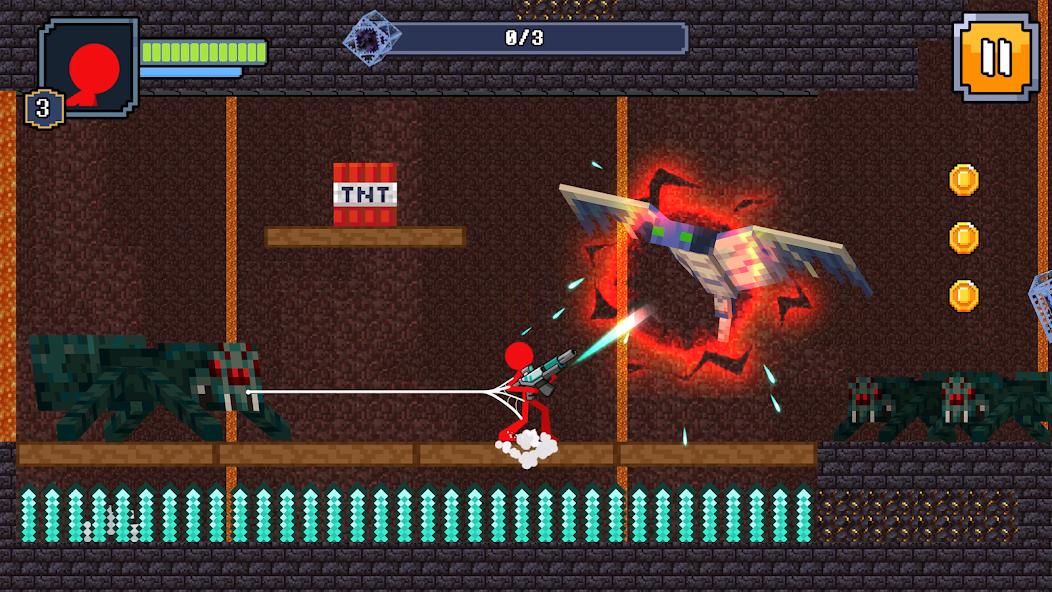 Red Stickman in Craft World Mod Capture d'écran 3