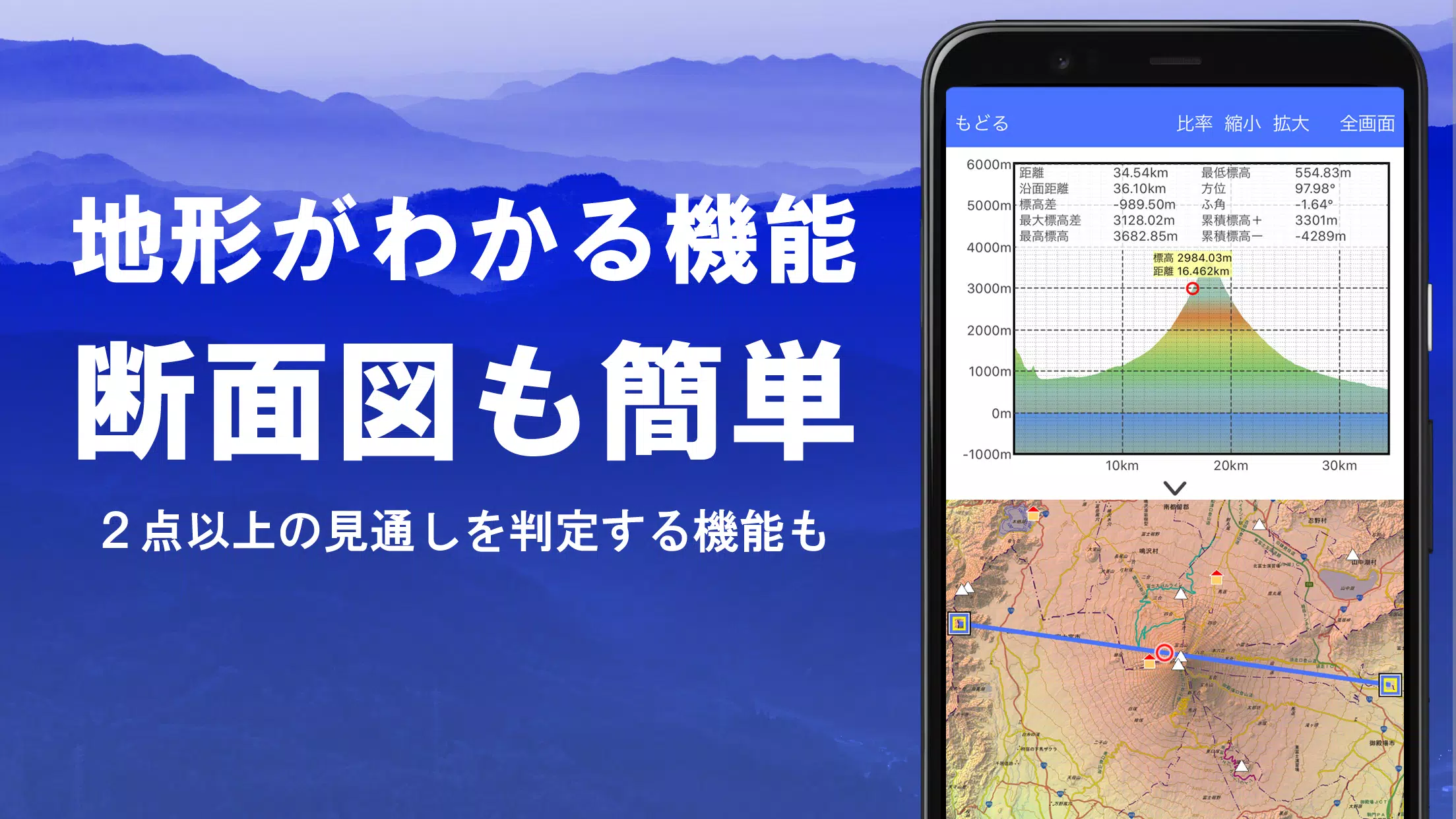 スーパー地形 - GPS対応地形図アプリ Capture d'écran 1