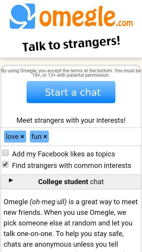 Omegle Chat - Talk to Strangers Скриншот 0
