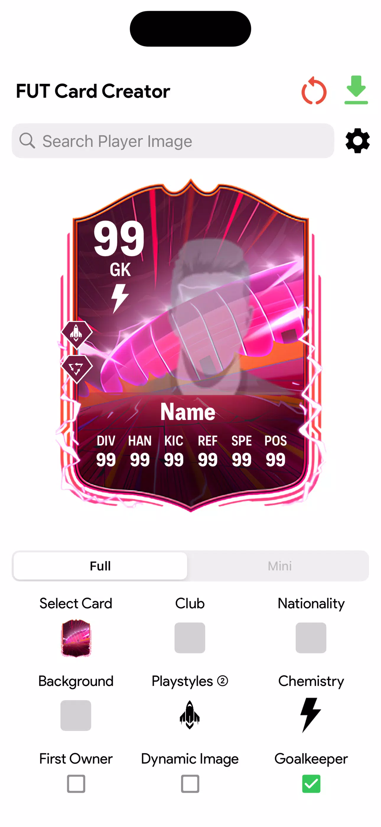 FC Card Creator 25 स्क्रीनशॉट 1