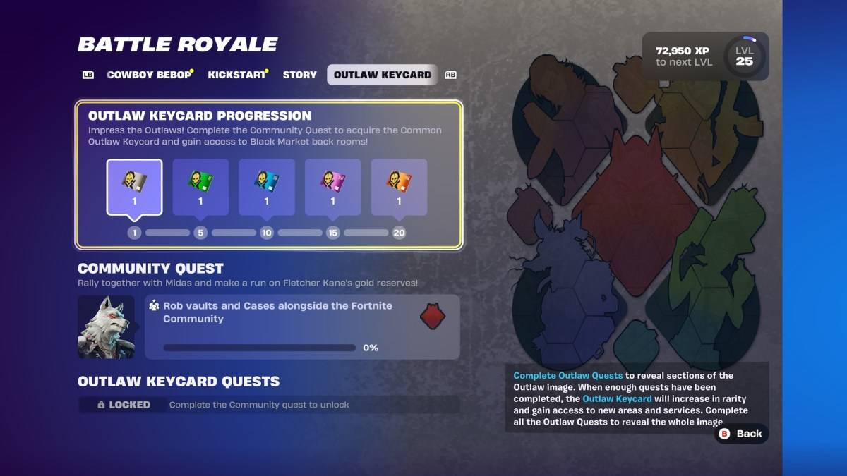 Outlaw Keycard actualizaciones en Fortnite Capítulo 6.