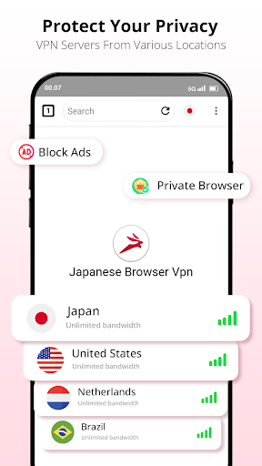 Japanese Browser Vpn: Private স্ক্রিনশট 2