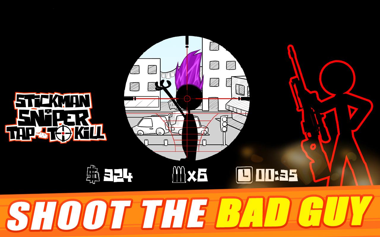 Stickman sniper : Tap to kill 스크린샷 0