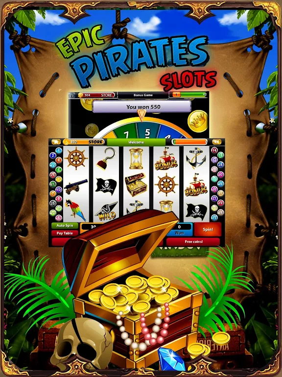 Pirate Treasure Mega Slots Ảnh chụp màn hình 1