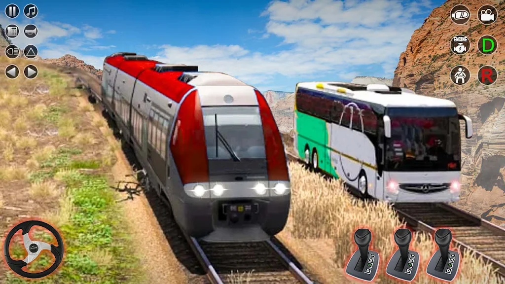 Train Racing 3d- Bus Vs Train Capture d'écran 0