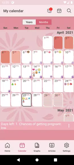 WomanLog Period Calendar ဖန်သားပြင်ဓာတ်ပုံ 0