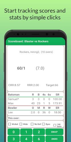 Cricket: Local match scorebook Zrzut ekranu 2