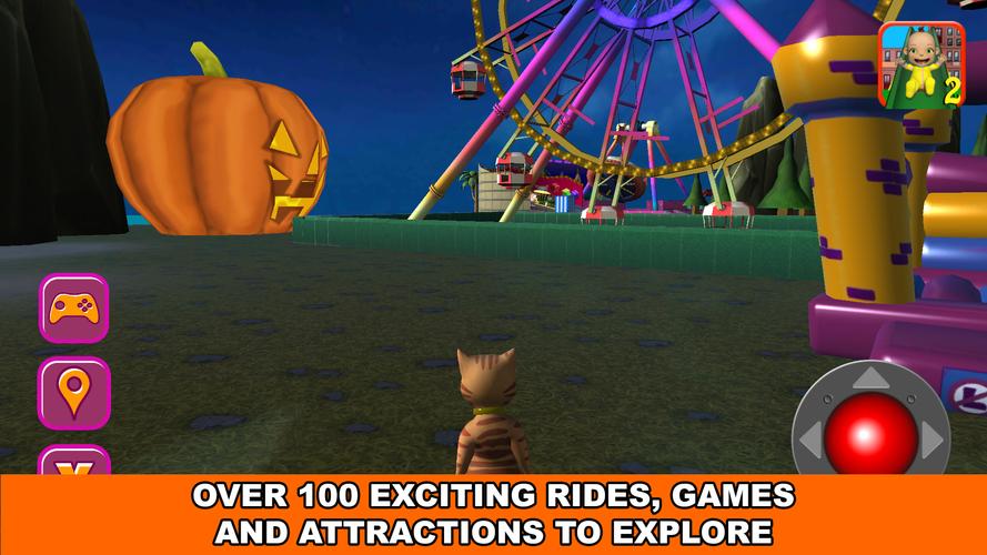 Halloween Cat Theme Park 3D Schermafbeelding 0