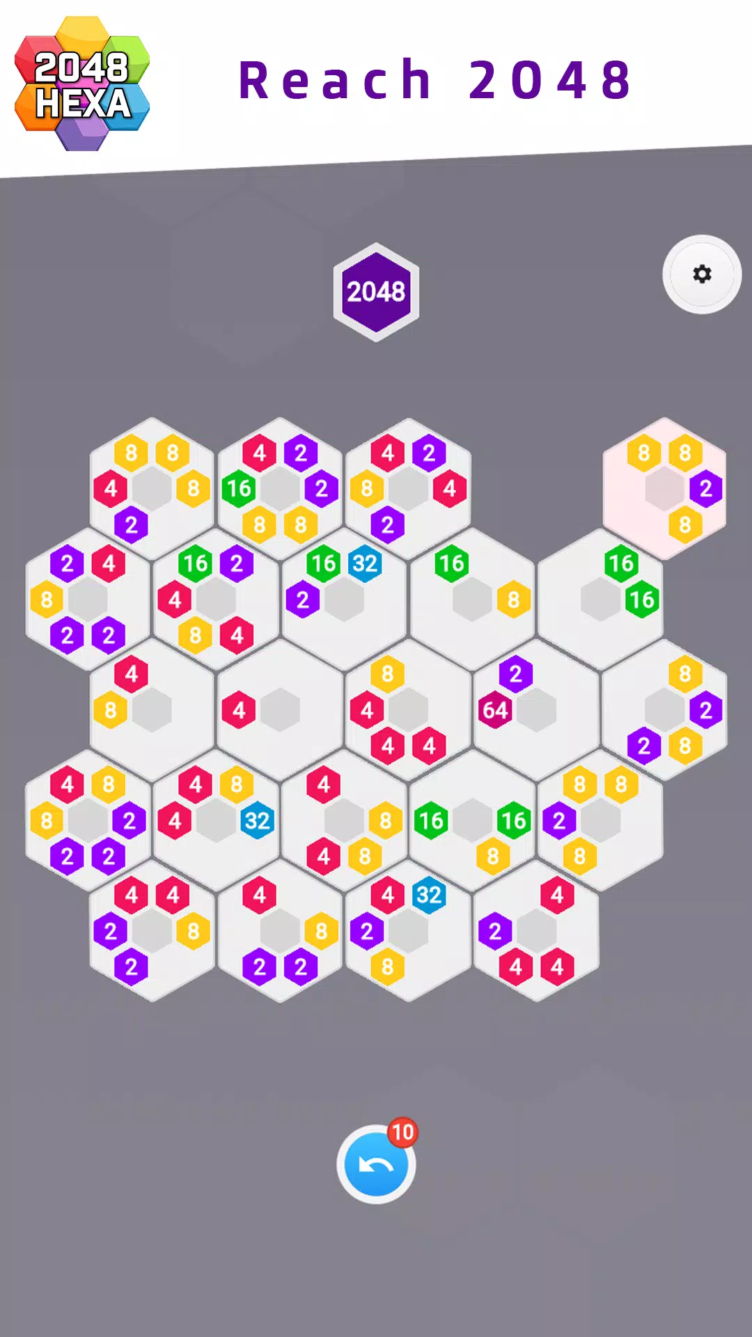 2048 Hexa ဖန်သားပြင်ဓာတ်ပုံ 1