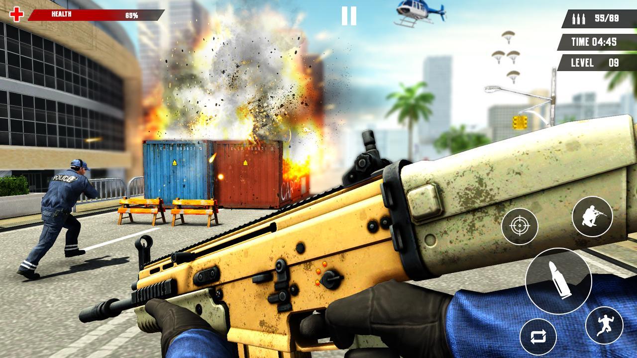 US Police Free Fire - Free Action Game स्क्रीनशॉट 1