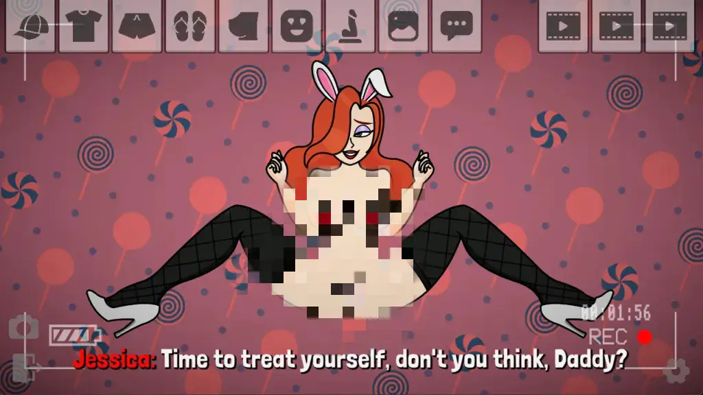 <p>Experimenta la emoción de Jessica Rabbit Trainer Apk, ¡un cautivador juego de 18!  Este apasionante juego de parodia musical te permite personalizar la apariencia de Jessica e incluso personalizar su diálogo, haciendo realidad tus fantasías.  Explora una amplia gama de opciones y desbloquea contenido exclusivo uniéndote a nuestra comunidad Patreon. ¡Descárgalo ahora y da rienda suelta a tu imaginación!</p>
<h3>Jessica Rabbit TrainerCaracterísticas:</h3>
<p><img src=