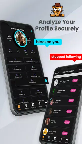 Sarman Instagram Analyzer: Followers & Unfollowers ภาพหน้าจอ 0