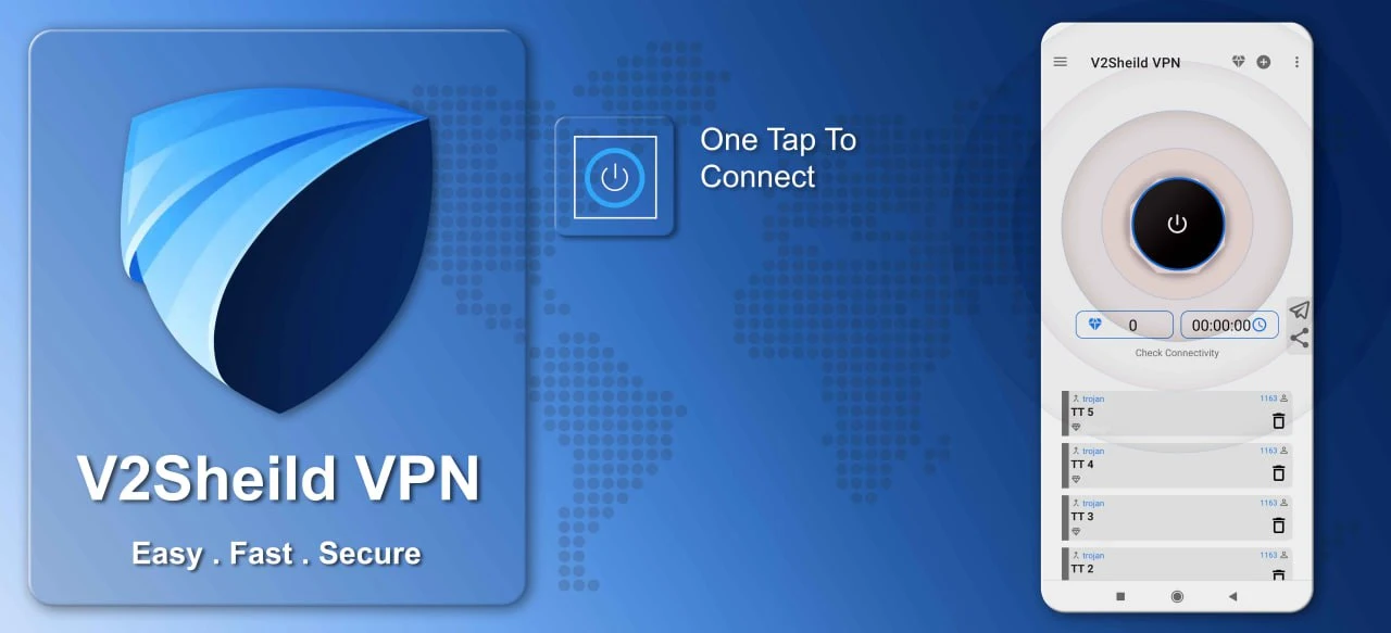 V2shield VPN: fast & private Tangkapan skrin 0